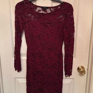 Burgundy lace dress